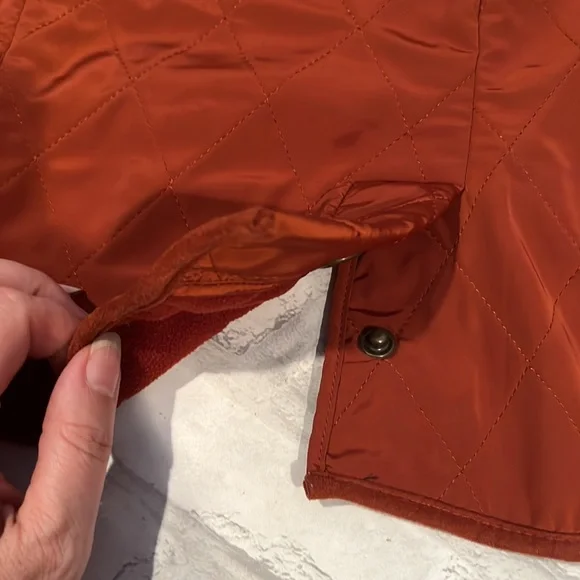 Talbots copper vest snaps pockets poly satin outer shell inside microfiber - Picture 6 of 11